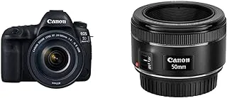 Canon EOS 5D Mark IV 24-105mm F / 4L IS II USM Lens - 30.4MP، DSLR Camera، Black & Canon EF 50mm f / 1.8 STM Standard Lens، Black