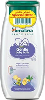 Himalaya No Tears Gentle Baby Bath with Chickpeas and Green Grams, Suitable for Delicate Newborn Skin, Cleanses & Soothes, Clinically Tested, Free from Alcohol, Parabens & Sulphates - 400ml Twin Pack
