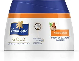 Parachute Gold Natural Shine Hair Styling Cream With Coconut and Almond | Non Sticky Oil Replacement Hair Cream - 140ml