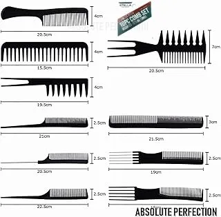 SHOWAY 10 Pcs/Set Complete Professional Salon Hairdressing Styling Tool Multifunction Pro Barbers Beautition Brush Combs Hair Cutting Comb Sets Kit Hair Massage for All Hair Types and Need