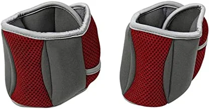 TA By Dorsa 14040049 Unisex Adult Ankle/Wrist Weight 1KG x 2 Pcs, grey/Red One Size