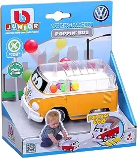 BB JUNIOR-Toy Car Volkswagen - Poppin 'Bus - Samba Bus: أحمر ، أصفر (1: 1) - أحمر / أصفر