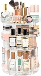 SHOWAY Rotating Makeup Organizer | 360 Spinning Storage Display Case | Clear Acrylic Vanity & Bathroom Organizer for Skincare, Perfume, Cosmetic, Beauty, Make up and Essential Oil Products