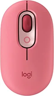 Logitech pop mouse, wireless mouse with customizable emojis, silenttouch technology, precision/speed scroll, compact design, bluetooth, multi-device, os compatible - heartbreaker