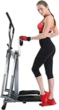 SPARNOD FITNESS SAW-07 Air Walk Trainer Elliptical Machine for Home Use with LCD Monitor 100 Kg Max Weight, Grey