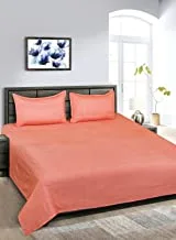 HOME TOWN Bedspread with pillow case, King Size, Orange