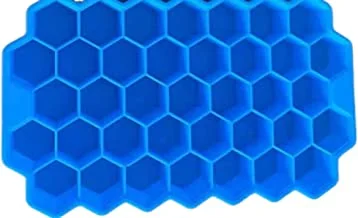 SHOWAY Household silicone ice cube box with a cover honeycomb ice tray homemade model 37 grid honeycomb ice cube ice cream box baby food mold(1 Pack)