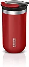 Wacaco OCTAROMA Vacuum Insulated Mug (300ml) - Double Wall Stainless Steel Vacuum Insulated Coffee Travel Mug with Leakproof Drinking Lid - Red