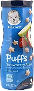 Gerber Puffs Cereal Snack Strawberry-apple 1.48 Oz (42 G)