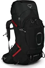 Osprey Aether Plus 60 Men Backpacking Backpack , Black, Small/Medium