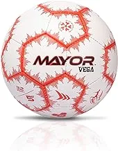 Mayor Vega White & Red PVC Hand Stitched Football (Size 5)