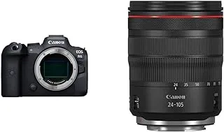 كاميرا كانون EOS R6 هيكل فقط وعدسة RF 24-105mm f / 4 L IS USM - أسود