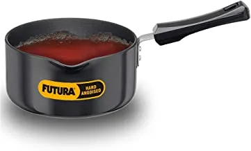 Hawkins Futura Hard Anodised Saucepan Without LID and Induction Compatible Base, 3.25mm Thick, 2 Litres, Black