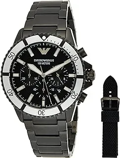 Emporio Armani Men's Chronograph, Stainless Steel Watch, 43mm case size
