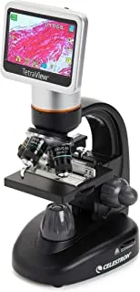 Celestron TetraView LCD Digital Microscope Biological Microscope with a Built-In 5MP Digital Camera Adjustable Mechanical Stage–Carrying Case and 2GB Micro SD Card