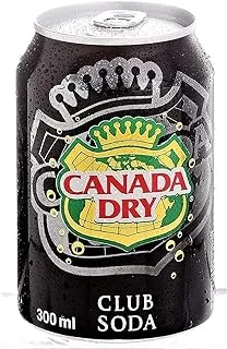 Canada Dry Club Soda Soft Drink, Can, 24 x 300 ml, White