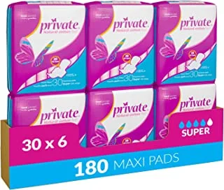 Private Maxi Pocket Sanitary Pads Super 180-Pads, Pink