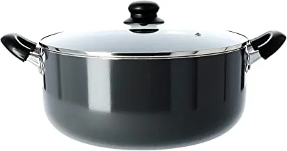Delcasa DC1575 30cm Non-Stick Casserole Stock Pot with Glass Lid - Aluminium Cookware Pan Induction Safe Saucepan with Durable Non-Stick Granite Coating - Stock Pot with Glass Lid, multicolor
