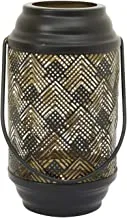 Home Town Lantern Metal Black Candle Holder,18X9.5Cm