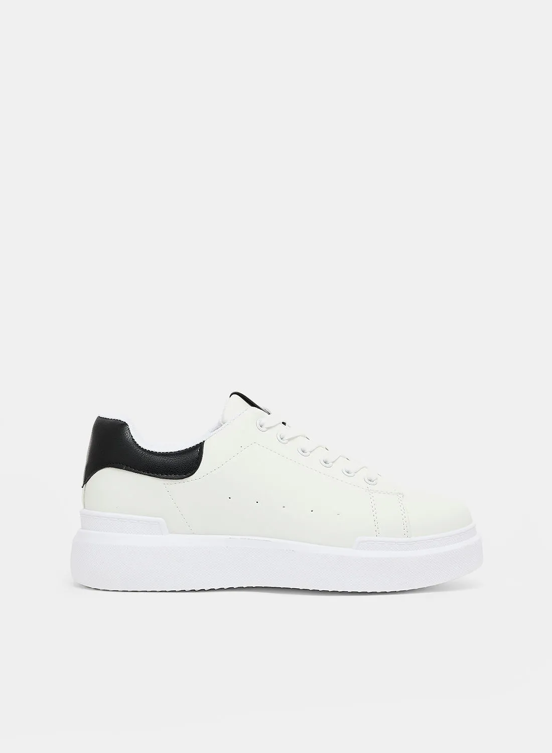 Spot-On Contrast Panel Faux Leather Sneakers