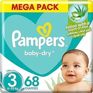 Pampers Baby-Dry, Size 3, Midi, 6-10 kg, Mega Pack, 68 Diapers
