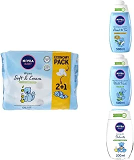 Nivea Baby Newborn Complete Essentials Gift/Starter Kit (945 Wet Wipes + 500mlShampoo & Bath + 500mlLotion + 200mlOil + 150mlCream + 100mlFace Cream + 100mlDiaper Rash Cream)