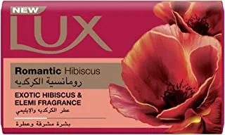LUX Bar Soap for fragrant glowing skin, Romantic Hibiscus, with Exotic Hibiscus and Elemi Fragrance, 75g