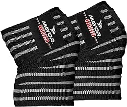 Mayor Flex Weight Lifting Knee Wraps Heavy Duty Elastic Compression Support for Gym Power Lifting Olympic Lifting Workout Cross Training and Cross fit