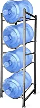 SKY-TOUCH Water Bottle Storage Stand 4 Tier, Water Bottle Holder 5 Gallons Shelf Heavy Duty Water Bottle Stand Storage for Kitchen Home and Office Easy To Assemble Silver