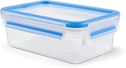 Tefal Master Seal Fresh Rectangle Food Storage, Clear/Blue, 1 Litre