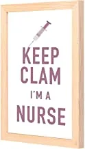 LOWHA Keep Calm i am a nurse Wall Art with Pan Wood framed Ready to hang for home, bed room, office living room Home decor hand made wooden color 23 x 33cm By LOWHA