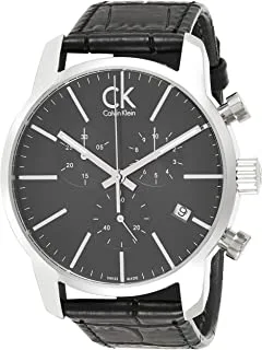 Calvin Klein Mens Quartz Watch, Chronograph Display and Leather Strap K2G271C3-