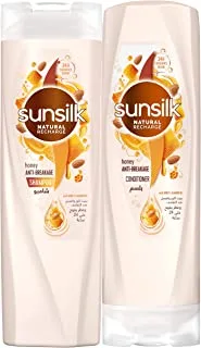 SUNSILK Shampoo and Conditioner, for Deep Nourishing, Anti-Breakage With Honey & Almond Oil, 24hr Fragrance, (400ml + 320ml)