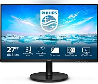 PHILIPS 271V8LA - 27 Inch FHD Monitor, 75Hz, 4ms, IPS, Speakers, AdaptiveSync, Flickerfree (1920 x 1080, 250 cd/m², HDMI/VGA), Black