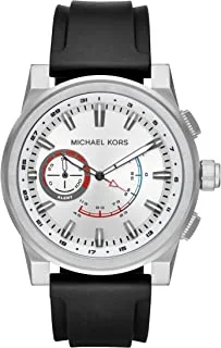 Michael Kors Men's Grayson Hybrid Quartz Watch with Analog Display and Silicone Strap MKT4009, Black