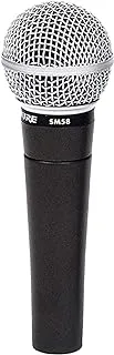 Shure SM58-LC, Cardioid Dynamic Vocal Microphone, High Quality, Dynamic, Studio Ready, Cardioid, For Live Performance, Home Recording & Podcast