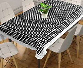 مفرش طاولة بولي كلوريد الفينيل أسود / أبيض من هوم تاون ، 228 × 150 سم