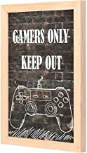 LOWHA Gamers Only Keep Out Wall Art with Pan Wood framed Ready to hang for home, bed room, office living room Home decor hand made wooden color 23 x 33cm By LOWHA