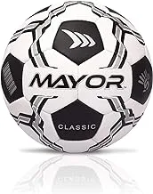 Mayor Classic Black & White Traditional PU Hand Stitched Football (Size 5)