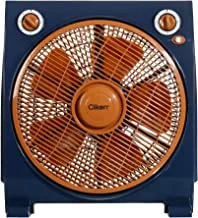 Clikon - 12 Inch Box Fan 3 Speed Function, Safety Grill, 5 Piece Thick Blades, Safety Grill, 40 Watts, 2 Years Warranty, Royal Blue and Copper - CK2036