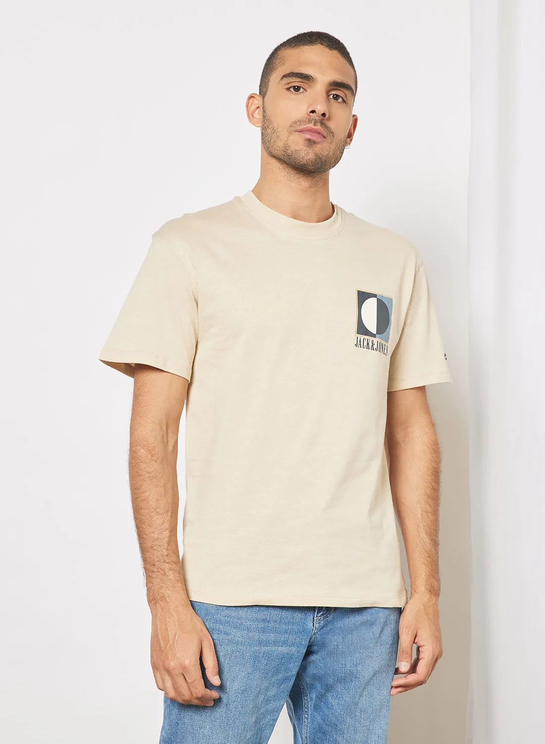 JACK & JONES Contrast Print Cotton T-Shirt