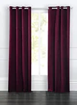 Home Town Plain Polyester Black Out Burgundy Curtain,135X240Cm