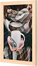 LOWHA in coold Holding White Starbucks Mug Wall Art with Pan Wood framed Ready to hang for home, bed room, office living room Home decor hand made wooden color 23 x 33cm By LOWHA