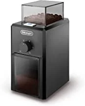 Delonghi Coffee Grinder, Stainless Steel Blade & Electric Spice Mill, 10 Cups Capacity, Grind Settings, KG89, Silver,
