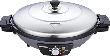 ALSAIF 2200W Electric saj Fryer for cooking Liver and Meat Hot Muti-Cook Plate, With Removable Plate, Easy To Use and Clean, Grey, E04421/GY 2 Years warranty