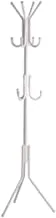 SHOWAY Metal Coat Rack/Hanger, Free Standing, Coat/Hat Hanger for Handbags, Hat, Umbrella, Clothes - Tree Coat Hanger Holder Stand (White)