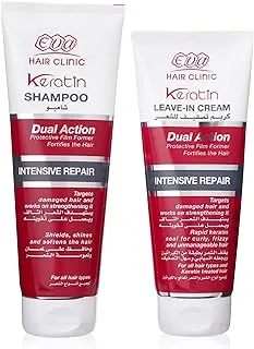 Eva Hair Clinic Keratin Shampoo and Leave In Cream Set