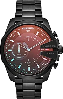 Diesel Men's Mega Chief Multicolor Dial Stainless Steel Band Hybrid Smartwatch, Black