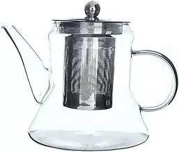 Trust Pro Glass Tea Pot With Filter 800 Ml / 0.8 L (Ask035) Light Weight Heat Resistant Glass Coffee Pitcher Jug Kettle Milk Home Kitchen Transparent