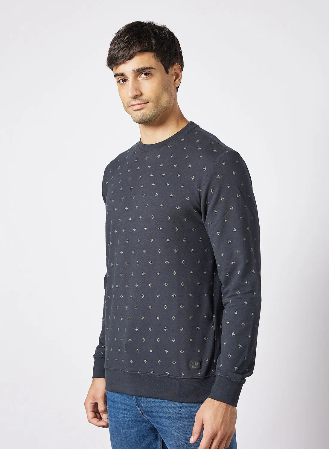 ONLY & SONS All-Over Print Sweatshirt Navy